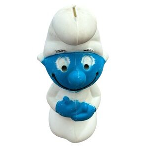 Smurf Bank, Plastic, Vintage by A.J. Renzi. Peyo From the 1980's Blue and White